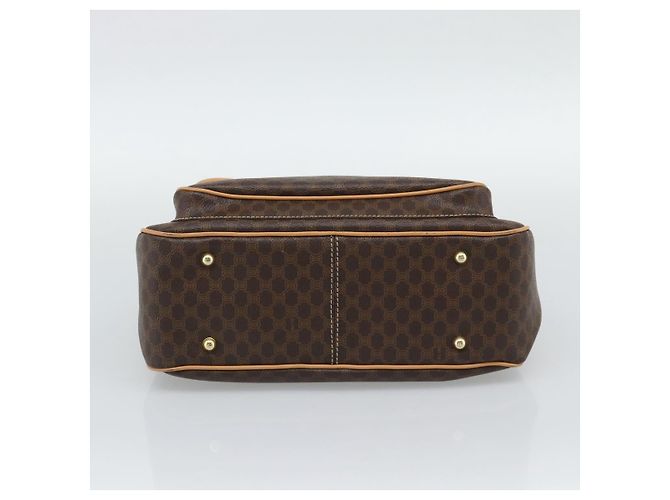 Céline CELINE Macadam Canvas Handtasche PVC Leder Braun Gold Authentisch am12166V Golden - Ansicht 5