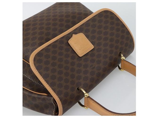 Céline CELINE Macadam Canvas Handtasche PVC Leder Braun Gold Authentisch am12166V Golden - Ansicht 6