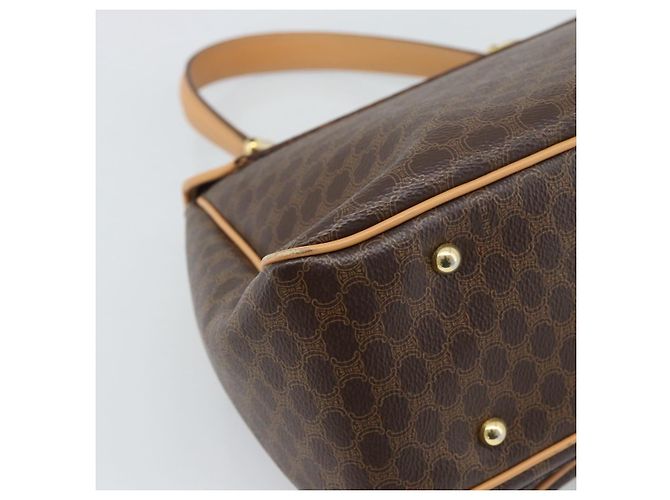 Céline CELINE Macadam Canvas Handtasche PVC Leder Braun Gold Authentisch am12166V Golden - Ansicht 9