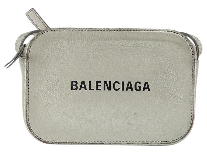 BALENCIAGA Borsa Camera XS Every Day Bag Pelle Argento 552372 Auth bs36305 - vista 13