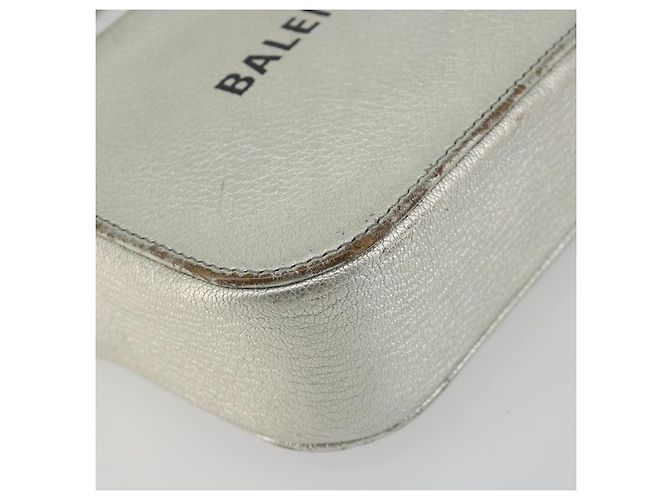BALENCIAGA Borsa Camera XS Every Day Bag Pelle Argento 552372 Auth bs36305 - vista 16