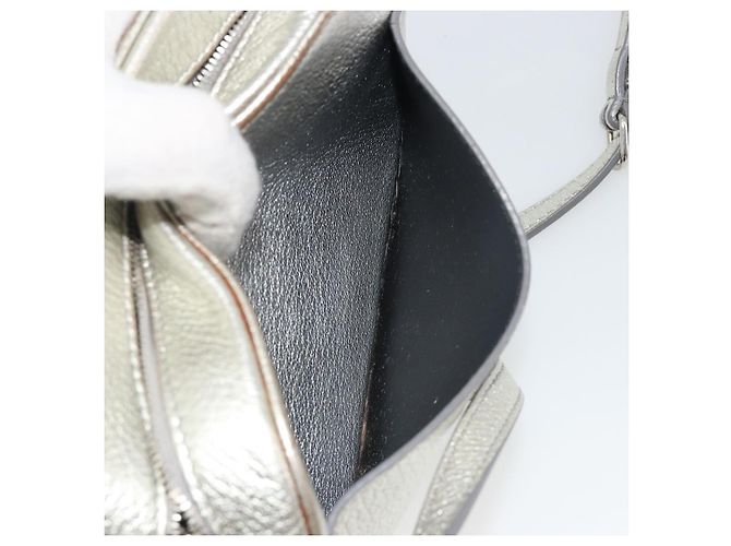 BALENCIAGA Borsa Camera XS Every Day Bag Pelle Argento 552372 Auth bs36305 - vista 22
