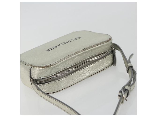 BALENCIAGA Borsa Camera XS Every Day Bag Pelle Argento 552372 Auth bs36305 - vista 6