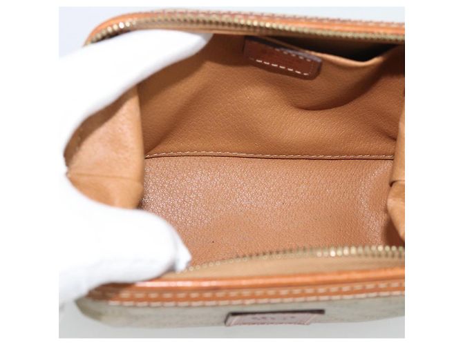 Céline CELINE Pouch in Tela Macadam PVC Beige Oro Auth ki6758 D'oro - vista 10