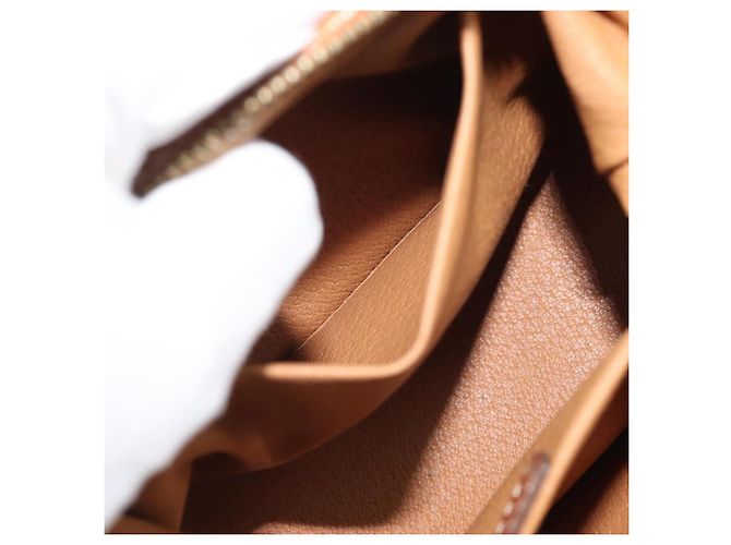 Céline CELINE Pouch in Tela Macadam PVC Beige Oro Auth ki6758 D'oro - vista 12