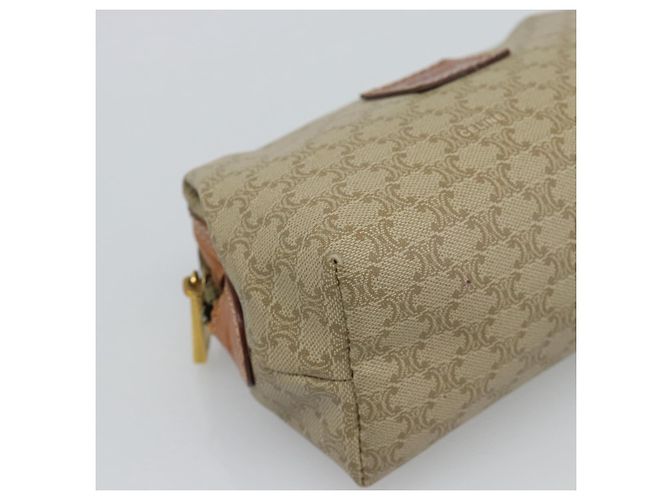 Céline CELINE Pouch in Tela Macadam PVC Beige Oro Auth ki6758 D'oro - vista 14