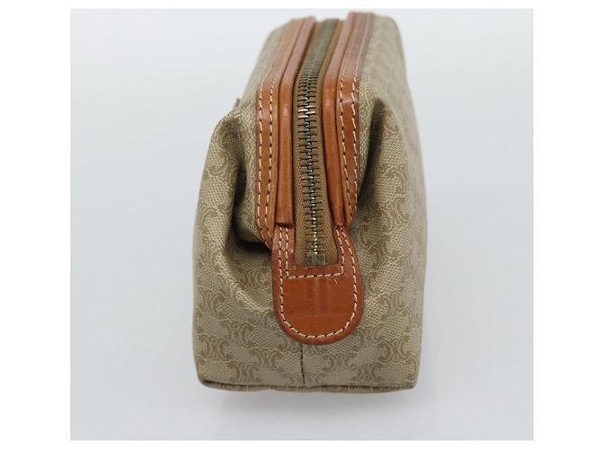 Céline CELINE Pouch in Tela Macadam PVC Beige Oro Auth ki6758 D'oro - vista 4