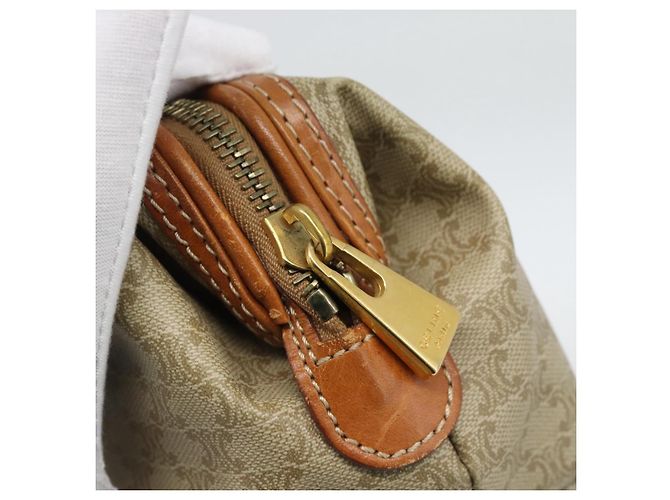 Céline CELINE Pouch in Tela Macadam PVC Beige Oro Auth ki6758 D'oro - vista 8