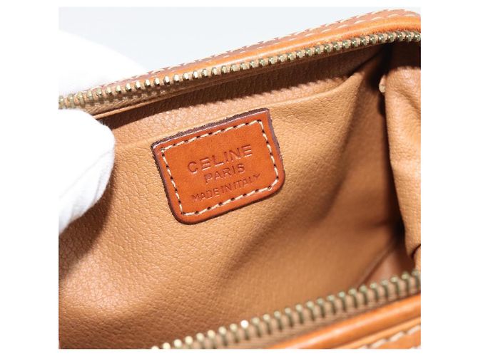 Céline CELINE Pouch in Tela Macadam PVC Beige Oro Auth ki6758 D'oro - vista 9