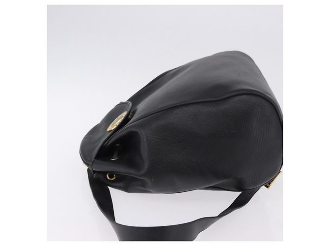Christian Dior Backpack Leather Black Gold Tone Auth ar14096A - view 4