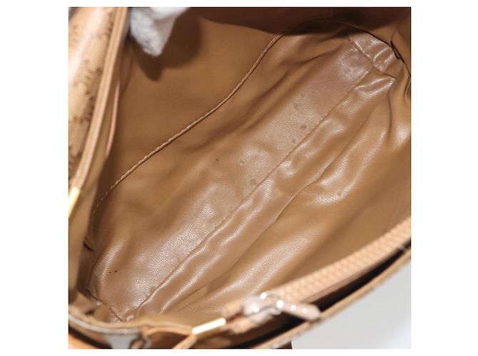 16 Céline Borsa a tracolla CELINE in tela Macadam PVC Beige Oro Auth 194609 D'oro - vista 11