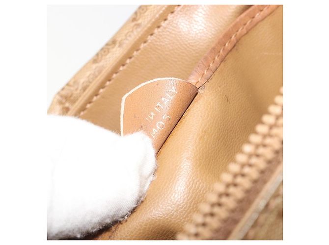 16 Céline Borsa a tracolla CELINE in tela Macadam PVC Beige Oro Auth 194609 D'oro - vista 12