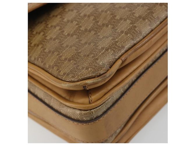 16 Céline Borsa a tracolla CELINE in tela Macadam PVC Beige Oro Auth 194609 D'oro - vista 15