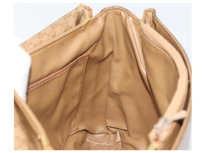 16 Céline Borsa a tracolla CELINE in tela Macadam PVC Beige Oro Auth 194609 D'oro - vista 19