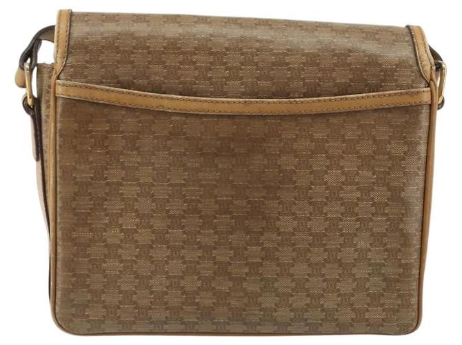 16 Céline Borsa a tracolla CELINE in tela Macadam PVC Beige Oro Auth 194609 D'oro - vista 2