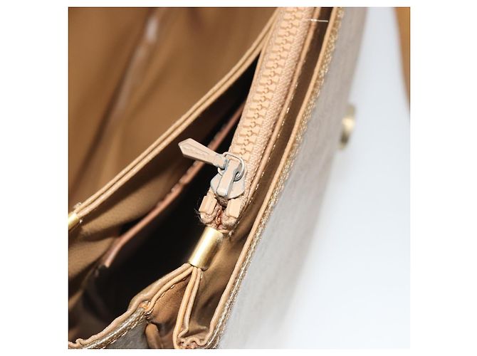 16 Céline Borsa a tracolla CELINE in tela Macadam PVC Beige Oro Auth 194609 D'oro - vista 23