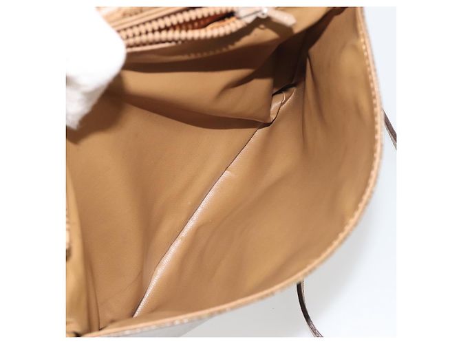 16 Céline Borsa a tracolla CELINE in tela Macadam PVC Beige Oro Auth 194609 D'oro - vista 25