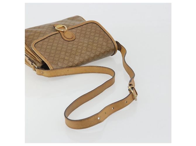 16 Céline Borsa a tracolla CELINE in tela Macadam PVC Beige Oro Auth 194609 D'oro - vista 7