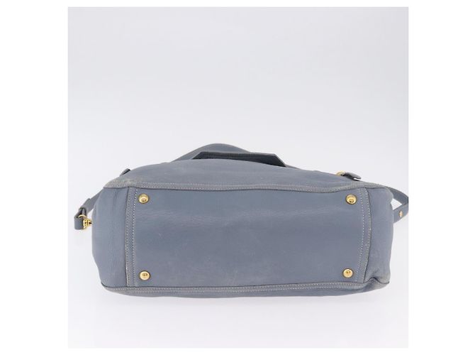 Miu Miu Handtasche aus Leder 2way Hellblau mit Goldton Auth 192784A - Ansicht 5