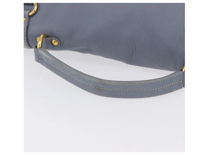 Miu Miu Handtasche aus Leder 2way Hellblau mit Goldton Auth 192784A - Ansicht 7