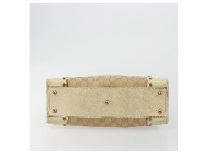 Borsa GUCCI GG Canvas Beige Bronzo 124260 Auth ep15404 - vista 5