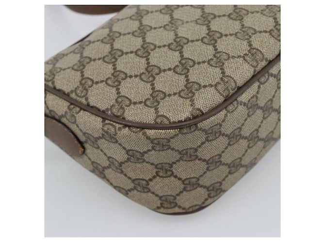Borsa a tracolla GUCCI GG Supreme Web Sherry Line in PVC e pelle Beige Oro Auth ka5390 - vista 16
