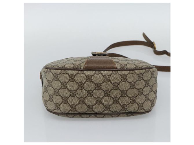 Borsa a tracolla GUCCI GG Supreme Web Sherry Line in PVC e pelle Beige Oro Auth ka5390 - vista 5