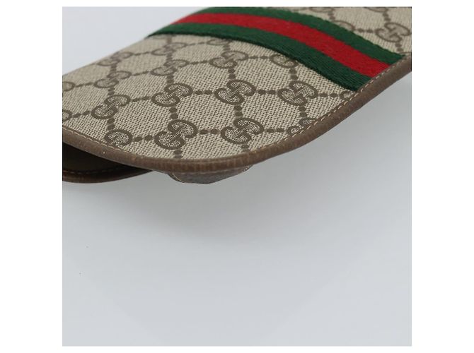 GUCCI GG Supreme Web Sherry Line Pouch PVC Beige Oro 89 01 021 Auth 194021A D'oro - vista 16