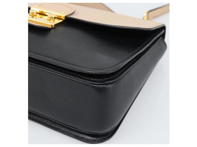Borsa Miu Miu Ready lock in pelle 2way Nera Oro Auth am12067V Nero D'oro - vista 10