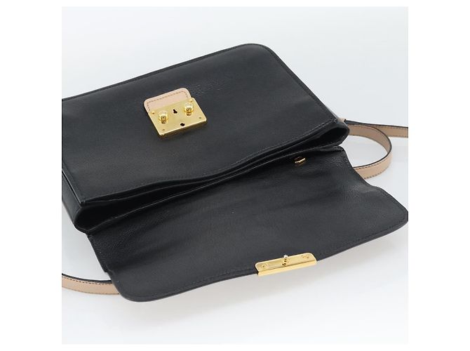 Borsa Miu Miu Ready lock in pelle 2way Nera Oro Auth am12067V Nero D'oro - vista 20