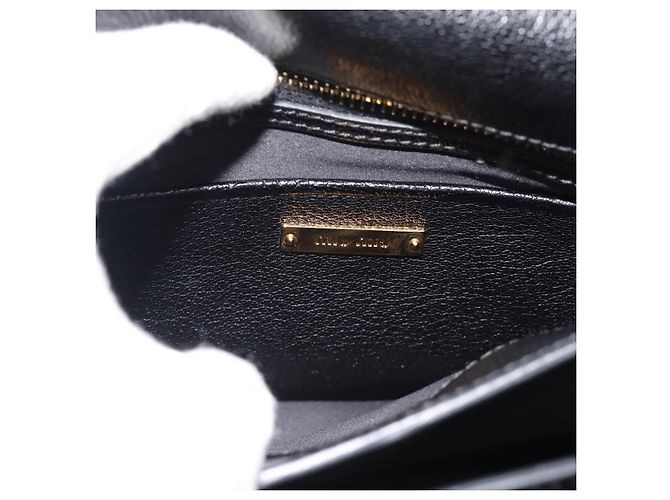 Borsa Miu Miu Ready lock in pelle 2way Nera Oro Auth am12067V Nero D'oro - vista 21