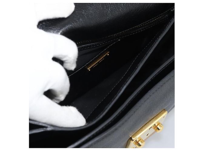 Borsa Miu Miu Ready lock in pelle 2way Nera Oro Auth am12067V Nero D'oro - vista 24