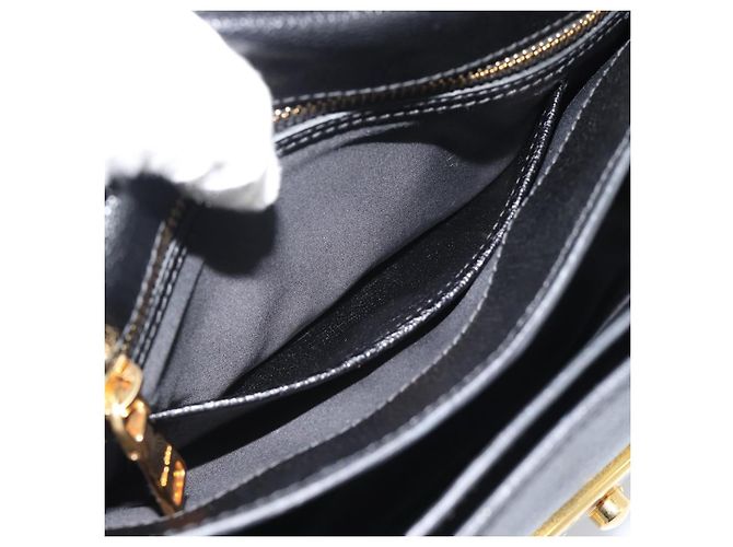 Borsa Miu Miu Ready lock in pelle 2way Nera Oro Auth am12067V Nero D'oro - vista 25