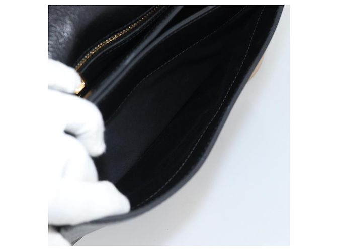 Borsa Miu Miu Ready lock in pelle 2way Nera Oro Auth am12067V Nero D'oro - vista 28