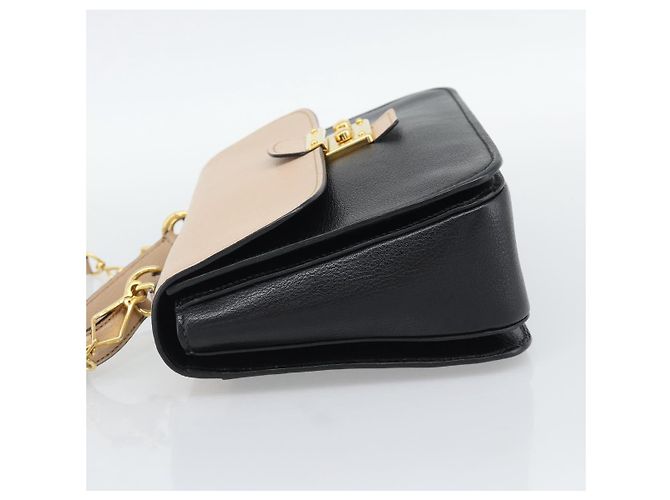Borsa Miu Miu Ready lock in pelle 2way Nera Oro Auth am12067V Nero D'oro - vista 3