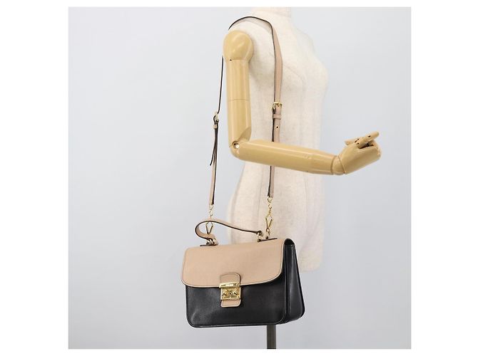 Borsa Miu Miu Ready lock in pelle 2way Nera Oro Auth am12067V Nero D'oro - vista 30