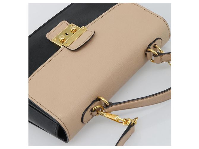 Borsa Miu Miu Ready lock in pelle 2way Nera Oro Auth am12067V Nero D'oro - vista 6