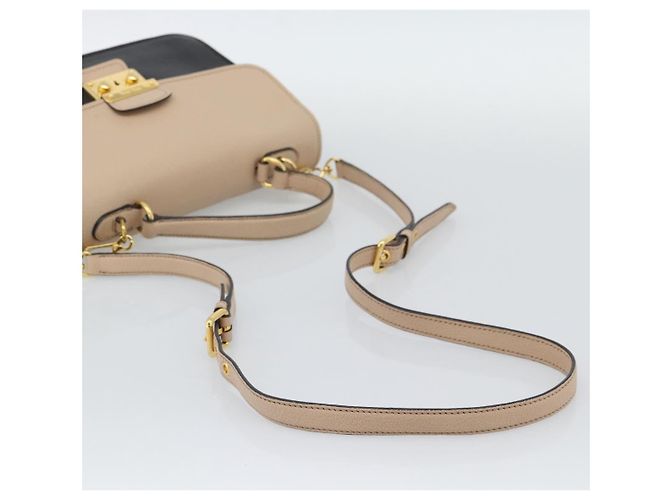 Borsa Miu Miu Ready lock in pelle 2way Nera Oro Auth am12067V Nero D'oro - vista 9