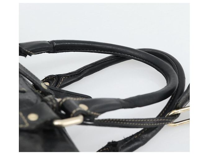 Padlock Borsa GUCCI GG Canvas Guccissima in Pelle 2way Nero Oro 201480 Auth 193998 D'oro - vista 14