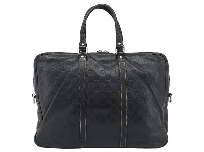 Padlock Borsa GUCCI GG Canvas Guccissima in Pelle 2way Nero Oro 201480 Auth 193998 D'oro - vista 2