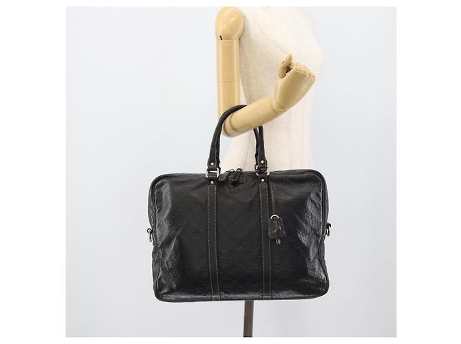 Padlock Borsa GUCCI GG Canvas Guccissima in Pelle 2way Nero Oro 201480 Auth 193998 D'oro - vista 23