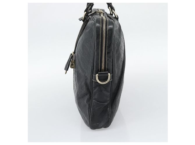 Padlock Borsa GUCCI GG Canvas Guccissima in Pelle 2way Nero Oro 201480 Auth 193998 D'oro - vista 4