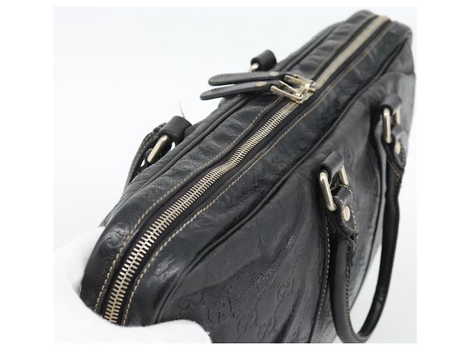 Padlock Borsa GUCCI GG Canvas Guccissima in Pelle 2way Nero Oro 201480 Auth 193998 D'oro - vista 6