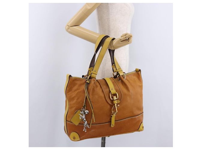 Chloé Borsa Chloe in pelle beige oro argento auth bs36296A D'oro - vista 26