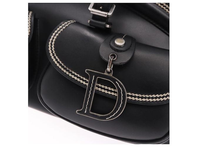 Borsa Christian Dior in pelle nera argento Auth ka5389M Nero - vista 18