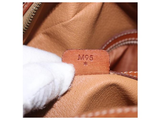 Céline CELINE Macadam Canvas Hand Bag PVC Leather Brown Gold Auth 193555 Golden - view 12