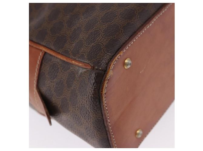 Céline CELINE Macadam Canvas Hand Bag PVC Leather Brown Gold Auth 193555 Golden - view 16