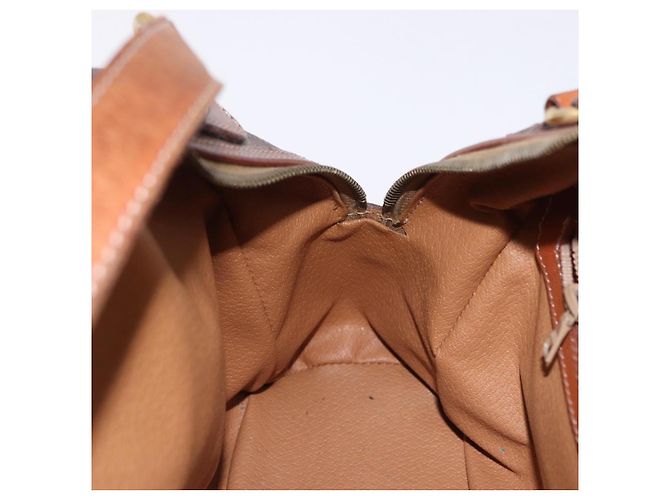 Céline CELINE Macadam Canvas Hand Bag PVC Leather Brown Gold Auth 193555 Golden - view 19