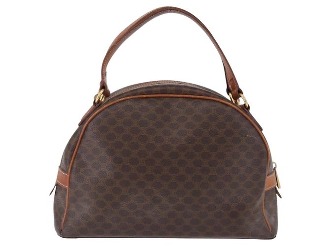 Céline CELINE Macadam Canvas Hand Bag PVC Leather Brown Gold Auth 193555 Golden - view 2