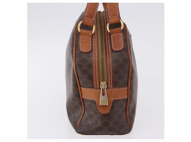 Céline CELINE Macadam Canvas Hand Bag PVC Leather Brown Gold Auth 193555 Golden - view 4